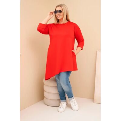 Kesi Włoski Dámska Sukňa Plus Size Z Viskózy S Voľným Strihom A Dlhým Rukávom Červená Červená One Size Kesi Włoski Dámska Sukňa Plus Size Z Viskózy S Voľným Strihom A Dlhým Rukávom Červená Červená One Size