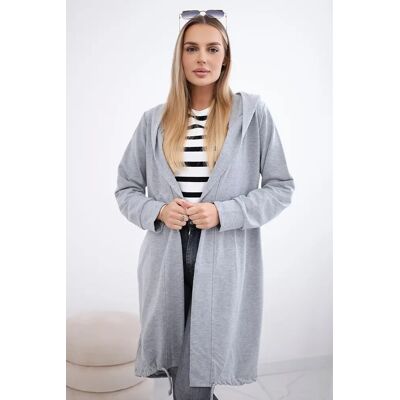 Kesi Cardigan With Oversize Print Grey Šedá One Size Kesi Cardigan With Oversize Print Grey Šedá One Size
