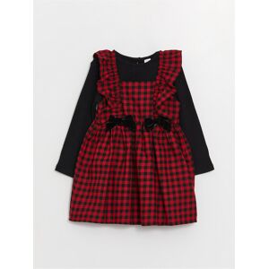 Lc Waikiki Crew Neck Plaid Patterned Baby Girl Overalls Dress And T-Shirt 2-Pack Čierna 12–18 Months Lc Waikiki Crew Neck Plaid Patterned Baby Girl Overalls Dress And T-Shirt 2-Pack Čierna 12–18 Months