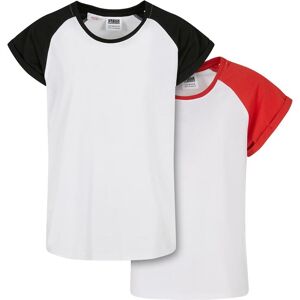 Urban Classics Girls' Contrasting Raglan T-Shirt 2-Pack White/hugered+white/black Čierna 7-8 Y Urban Classics Girls' Contrasting Raglan T-Shirt 2-Pack White/hugered+white/black Čierna 7-8 Y