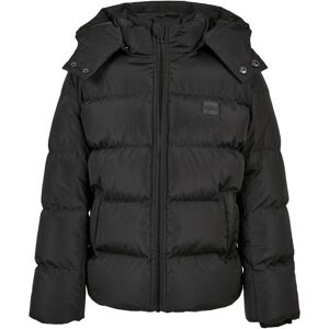 Urban Classics Puffer Boys' Jacket With Hood Black Šedá 158-164 Urban Classics Puffer Boys' Jacket With Hood Black Šedá 158-164