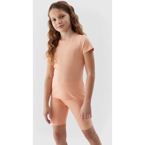 Girls' Smooth T-Shirt 4f - Powder Coral Ružová 164 Girls' Smooth T-Shirt 4f - Powder Coral Ružová 164