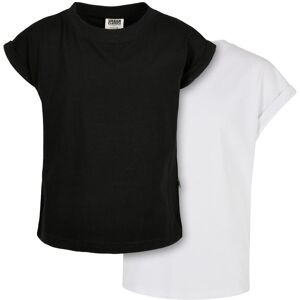 Urban Classics Girls' Organic T-Shirt With Extended Shoulder 2-Pack Black/white Čierna 5-6 Y Urban Classics Girls' Organic T-Shirt With Extended Shoulder 2-Pack Black/white Čierna 5-6 Y