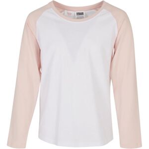 Urban Classics Girls' Contrasting Raglan Long Sleeves White/pink Šedá 7-8 Y Urban Classics Girls' Contrasting Raglan Long Sleeves White/pink Šedá 7-8 Y