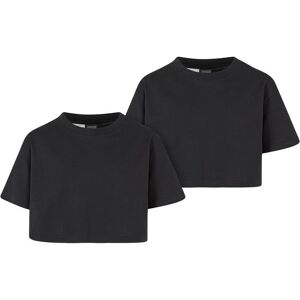 Urban Classics Girls' Short Kimono Tee T-Shirt - 2 Pack Black+black Čierna 5-6 Y Urban Classics Girls' Short Kimono Tee T-Shirt - 2 Pack Black+black Čierna 5-6 Y