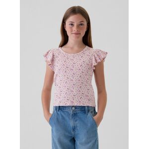 Gap Floral Ribbed T-Shirt - Girls Ružová Xs Gap Floral Ribbed T-Shirt - Girls Ružová Xs