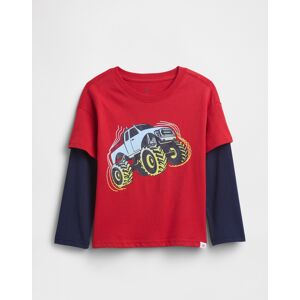 Gap Baby T-Shirt With Print - Boys Modrá 5yrs Gap Baby T-Shirt With Print - Boys Modrá 5yrs