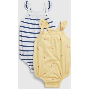 Sada Dvoch Dievčenských Body V Žltej A Bielo-Modrej Farbe Gap Krémová 12-18m Sada Dvoch Dievčenských Body V Žltej A Bielo-Modrej Farbe Gap Krémová 12-18m