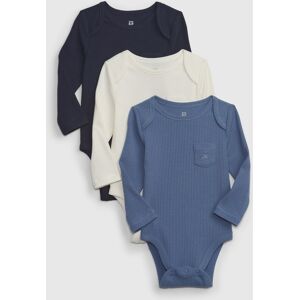 Detské Rebrované Body Gap, 3 Ks - Chlapci Modrá 18-24m Detské Rebrované Body Gap, 3 Ks - Chlapci Modrá 18-24m