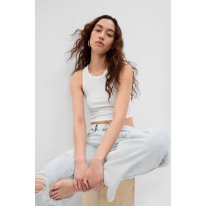 Biely Dámsky Crop Top Gap Šedá Xxl Biely Dámsky Crop Top Gap Šedá Xxl