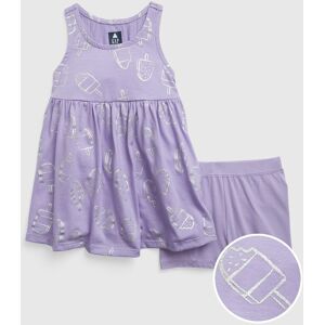 Sada Dievčenských Vzorovaných Šiat A Šortiek Vo Fialovej Farbe Gap Fialová 4yrs Sada Dievčenských Vzorovaných Šiat A Šortiek Vo Fialovej Farbe Gap Fialová 4yrs