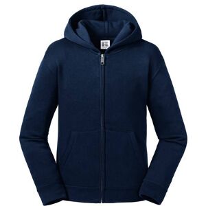 Navy Blue Children'S Sweatshirt With Hood And Zipper Authentic Russell Čierna 7-8 Y Navy Blue Children'S Sweatshirt With Hood And Zipper Authentic Russell Čierna 7-8 Y