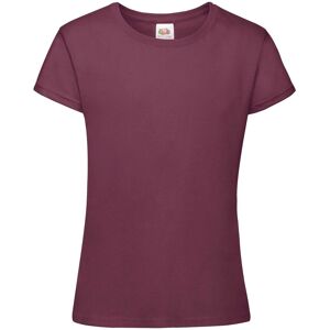 Fruit of the Loom Girls' T-Shirt Sofspun 610150 100% Cotton 160g/165g Tmavočervená 9-10 Y Fruit of the Loom Girls' T-Shirt Sofspun 610150 100% Cotton 160g/165g Tmavočervená 9-10 Y