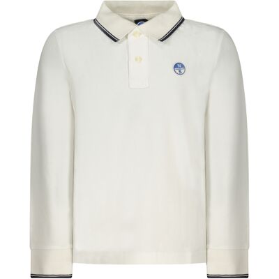 North Sails Long-Sleeved Polo Shirt For Kids, White Biela 12a North Sails Long-Sleeved Polo Shirt For Kids, White Biela 12a