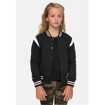 Urban Classics Girl'S Inset College Sweat Jacket Black/white Čierna 5-6 Y Urban Classics Girl'S Inset College Sweat Jacket Black/white Čierna 5-6 Y