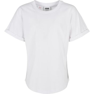 Urban Classics Long Shaped Turnup Tee T-Shirt For Boys - White Biela 158-164 Urban Classics Long Shaped Turnup Tee T-Shirt For Boys - White Biela 158-164