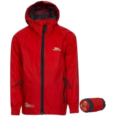 Children'S Jacket Trespass Qikpac Rainwear Červená 9-10 Children'S Jacket Trespass Qikpac Rainwear Červená 9-10