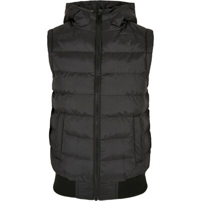 Urban Classics Little Boys' Vest With Bubble Hood Black/black Šedá 7-8 Y Urban Classics Little Boys' Vest With Bubble Hood Black/black Šedá 7-8 Y