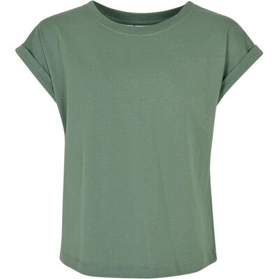 Urban Classics Girls' Organic Sage T-Shirt With Extended Shoulder Kaki 7-8 Y Urban Classics Girls' Organic Sage T-Shirt With Extended Shoulder Kaki 7-8 Y
