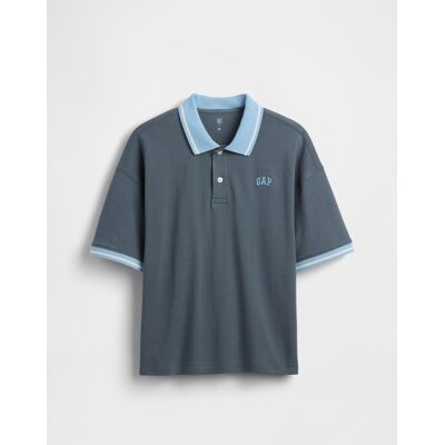 Detské Oversize Polo Tričko S Logom Gap Modrá Xs Detské Oversize Polo Tričko S Logom Gap Modrá Xs