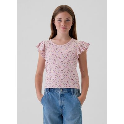 Gap Floral Ribbed T-Shirt - Girls Ružová Xxl Gap Floral Ribbed T-Shirt - Girls Ružová Xxl