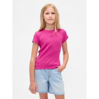 Gap Children'S Ribbed T-Shirt With Logo - Girls Svetlomodrá Xs Gap Children'S Ribbed T-Shirt With Logo - Girls Svetlomodrá Xs