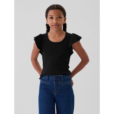 Gap Children'S Ribbed T-Shirt - Girls Čierna M Gap Children'S Ribbed T-Shirt - Girls Čierna M