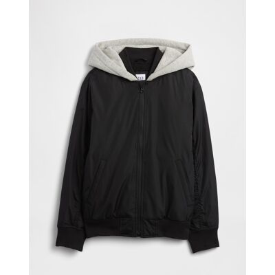 GAP Detská Prechodná Bomber Bunda S Kapucňou Čierna Xl GAP Detská Prechodná Bomber Bunda S Kapucňou Čierna Xl