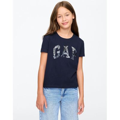 Gap Children'S T-Shirt With Sequin Logo - Girls Čierna Xs Gap Children'S T-Shirt With Sequin Logo - Girls Čierna Xs