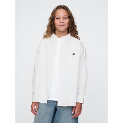Gap Children'S Oversize Oxford Shirt - Boys Biela M Gap Children'S Oversize Oxford Shirt - Boys Biela M