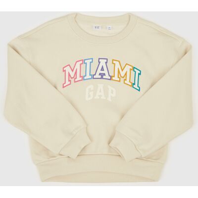 Gap Kids Oversize Sweatshirt With Logo - Girls Krémová M Gap Kids Oversize Sweatshirt With Logo - Girls Krémová M