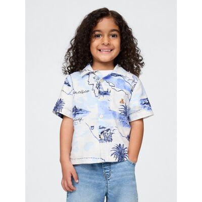 Gap Baby Linen Shirt - Boys Šedá 12-18m Gap Baby Linen Shirt - Boys Šedá 12-18m
