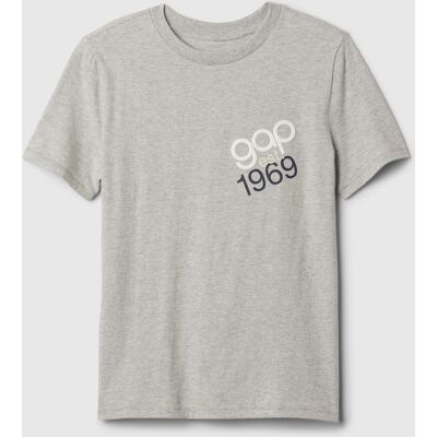 Šedé Chlapčenské Žíhané Tričko S Logom Gap Šedá Xxl Šedé Chlapčenské Žíhané Tričko S Logom Gap Šedá Xxl