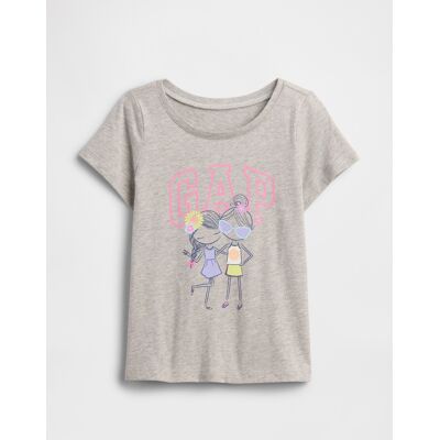 Gap Baby T-Shirt With Logo - Girls Šedá 3yrs Gap Baby T-Shirt With Logo - Girls Šedá 3yrs