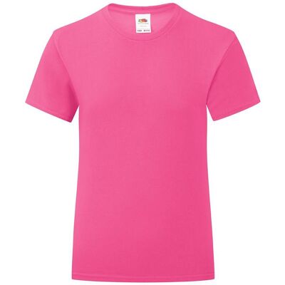 Pink Girls' T-Shirt Iconic Fruit Of The Loom Ružová 146-152 Pink Girls' T-Shirt Iconic Fruit Of The Loom Ružová 146-152