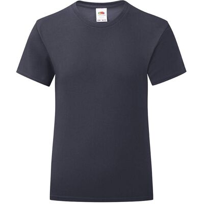 Navy Girls' T-Shirt Iconic Fruit Of The Loom Šedá 9-10 Y Navy Girls' T-Shirt Iconic Fruit Of The Loom Šedá 9-10 Y