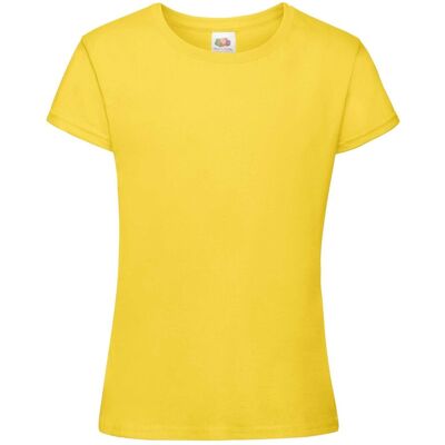 Fruit of the Loom Girls' T-Shirt Sofspun 610150 100% Cotton 160g/165g Žltá 7-8 Y Fruit of the Loom Girls' T-Shirt Sofspun 610150 100% Cotton 160g/165g Žltá 7-8 Y