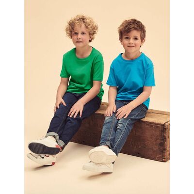 Green Children'S T-Shirt In Combed Cotton Fruit Of The Loom Zelená 158-164 Green Children'S T-Shirt In Combed Cotton Fruit Of The Loom Zelená 158-164