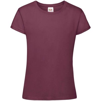 Fruit of the Loom Girls' T-Shirt Sofspun 610150 100% Cotton 160g/165g Tmavočervená 3-4 Y Fruit of the Loom Girls' T-Shirt Sofspun 610150 100% Cotton 160g/165g Tmavočervená 3-4 Y