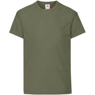 Khaki Children'S T-Shirt Original Fruit Of The Loom Kaki 7-8 Y Khaki Children'S T-Shirt Original Fruit Of The Loom Kaki 7-8 Y