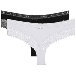 Dim Sexy Fashion Brazilian 2x - Dámske Bavlnené Brazilky S Čipkou 2 Ks - Čierna - Biela Šedá M Dim Sexy Fashion Brazilian 2x - Dámske Bavlnené Brazilky S Čipkou 2 Ks - Čierna - Biela Šedá M