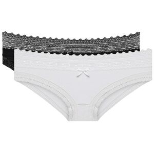 Dim Sexy Fashion Slip 2x - Dámske Bavlnené Nohavičky S Čipkou 2 Ks - Čierna - Biela Šedá M Dim Sexy Fashion Slip 2x - Dámske Bavlnené Nohavičky S Čipkou 2 Ks - Čierna - Biela Šedá M
