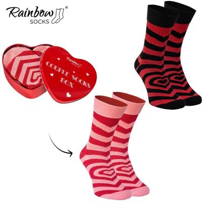 Zooksy/rainbow Socks Ponožky Couple Box 2 Páry Krabica Srdce Rainbow Socks 36-40 Zooksy/rainbow Socks Ponožky Couple Box 2 Páry Krabica Srdce Rainbow Socks 36-40