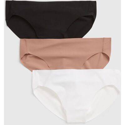 Gap Farebné Dámske Nohavičky No-Show Bikini, 3ks Biela L Gap Farebné Dámske Nohavičky No-Show Bikini, 3ks Biela L