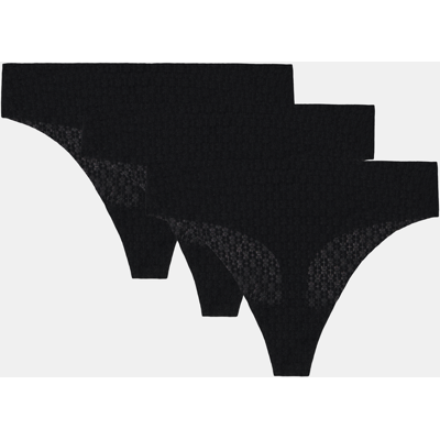 Under Armour Ua Pure Stretch Mesh Thong Thong - 3pk - Women'S Thong Čierna L Under Armour Ua Pure Stretch Mesh Thong Thong - 3pk - Women'S Thong Čierna L