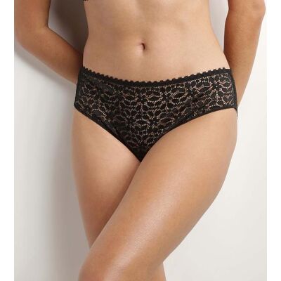 Dim Daily Dentelle Brief - Dámske Nohavičky - Čierna Hnedá L Dim Daily Dentelle Brief - Dámske Nohavičky - Čierna Hnedá L