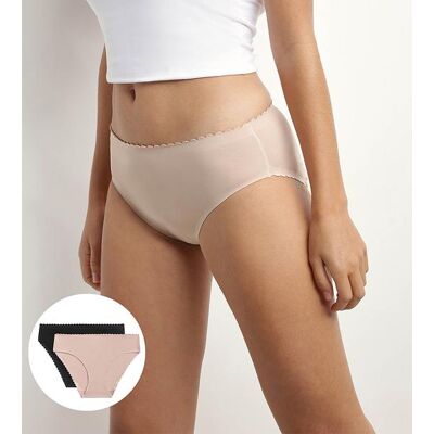 Dim Body Touch Midi Brief 2x - Dámske Ponožky 2 Ks - Čierna - Béžová Biela M Dim Body Touch Midi Brief 2x - Dámske Ponožky 2 Ks - Čierna - Béžová Biela M