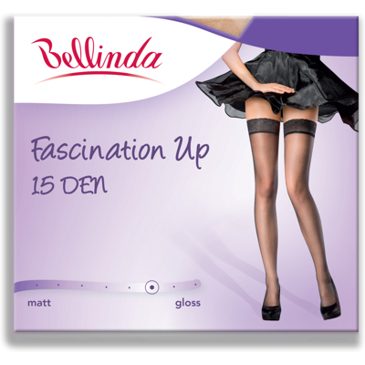 Bellinda Fascination Up 15 Den - Transparentné Lesklé Samodržiace Pančuchy - Čierna Tmavočervená M Bellinda Fascination Up 15 Den - Transparentné Lesklé Samodržiace Pančuchy - Čierna Tmavočervená M