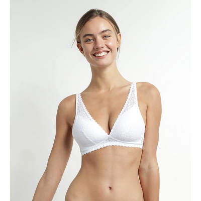 Dim Triangle Soft Padded Bra - Dámska Čipková Vystužená Podprsenka Bez Kostíc - Biela Biela 80 B Dim Triangle Soft Padded Bra - Dámska Čipková Vystužená Podprsenka Bez Kostíc - Biela Biela 80 B