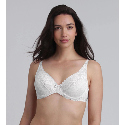 Playtex Rcs Flower Elegance Underwire Bra - Dámska Čipkovaná Podprsenka S Kosticou - Biela Biela 85 F Playtex Rcs Flower Elegance Underwire Bra - Dámska Čipkovaná Podprsenka S Kosticou - Biela Biela 85 F